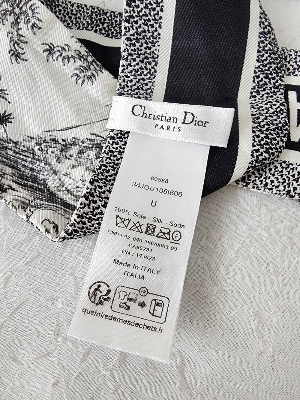 Auth Dior Mitzah Jungle Toile Silk Twilly Scarf - Picture 7 of 10